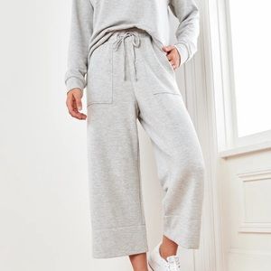 Fleece Cropped Wide Leg Pant Quince